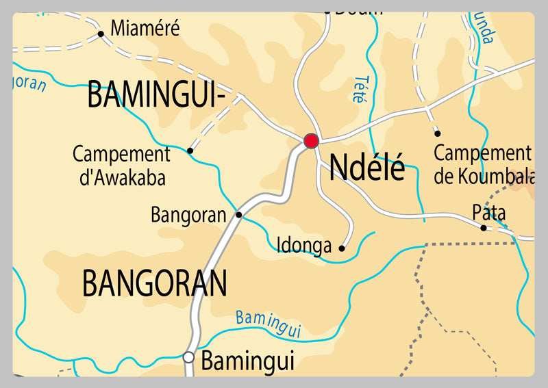 Physical Map of the Central African Republic - The Oxford Collection