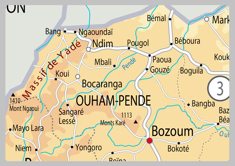 Physical Map of the Central African Republic - The Oxford Collection
