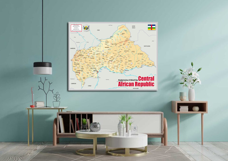 Physical Map of the Central African Republic - The Oxford Collection