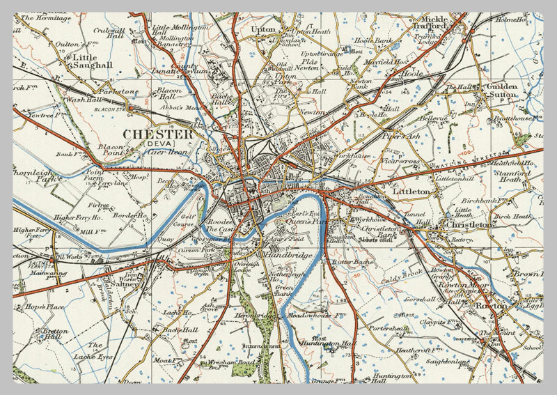 Chester Postcode Area Map.pdf 1920 Collection - Chester Ordnance Survey Map | I Love Maps
