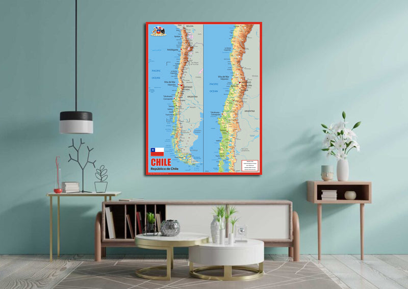 Physical Map of Chile - The Oxford Collection