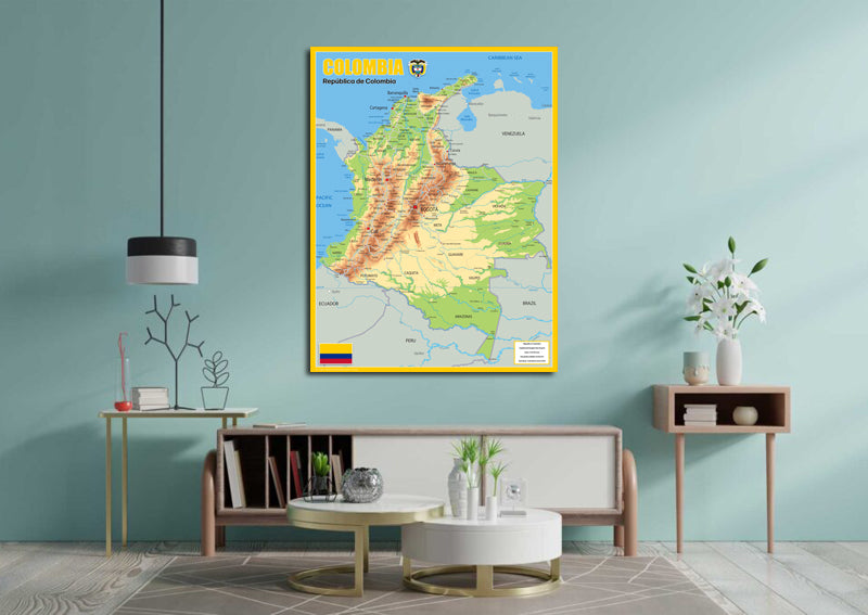 Physical Map of Colombia - The Oxford Collection