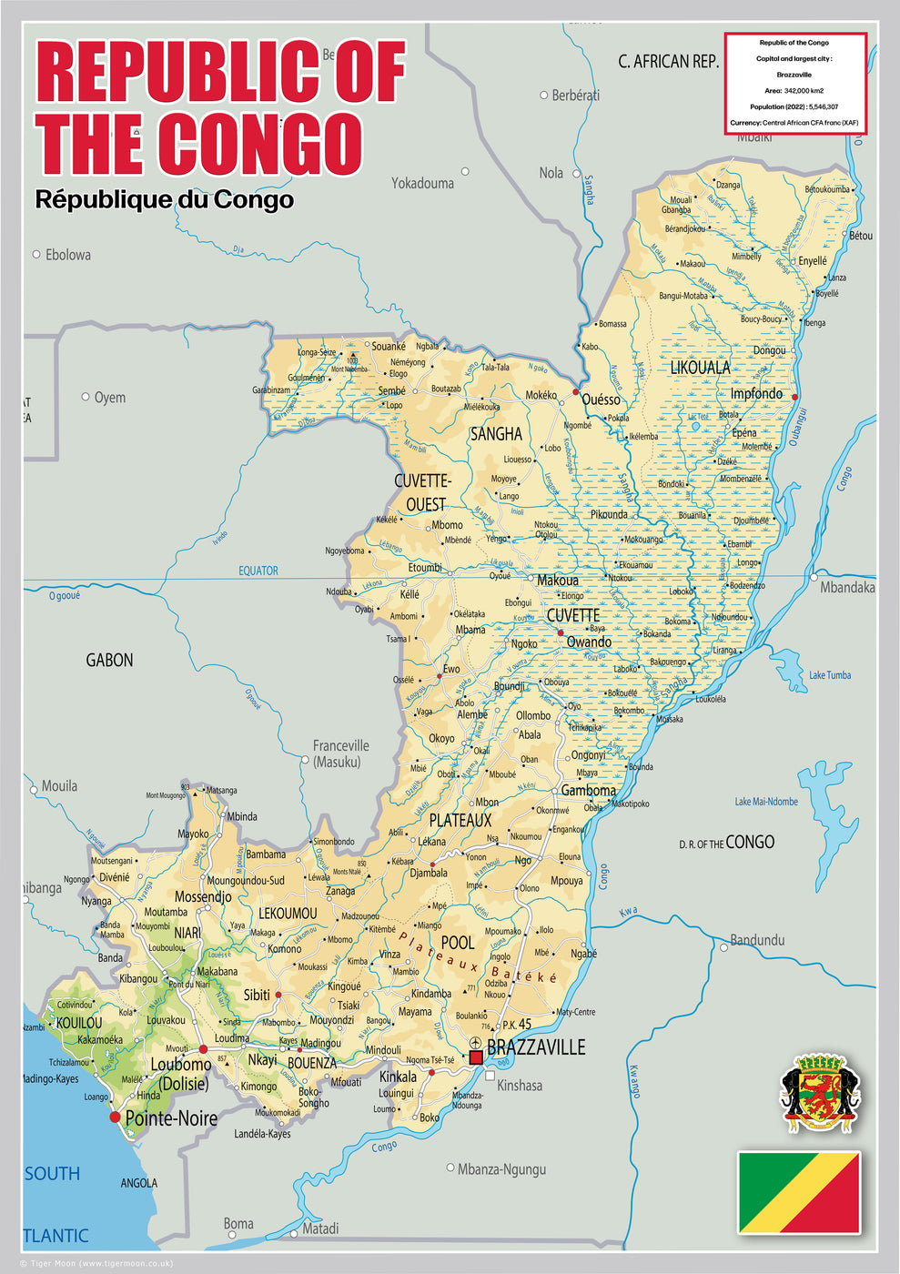 Mape Congo Rdc Physical Map of the Congo - The Oxford Collection– I Love Maps