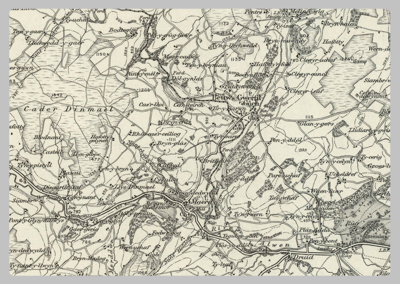 1890 Collection - Corwen (Denbigh) Ordnance Survey Map