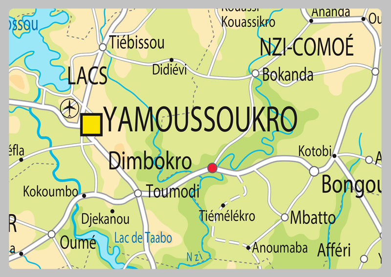 Physical Map of the Ivory Coast - The Oxford Collection