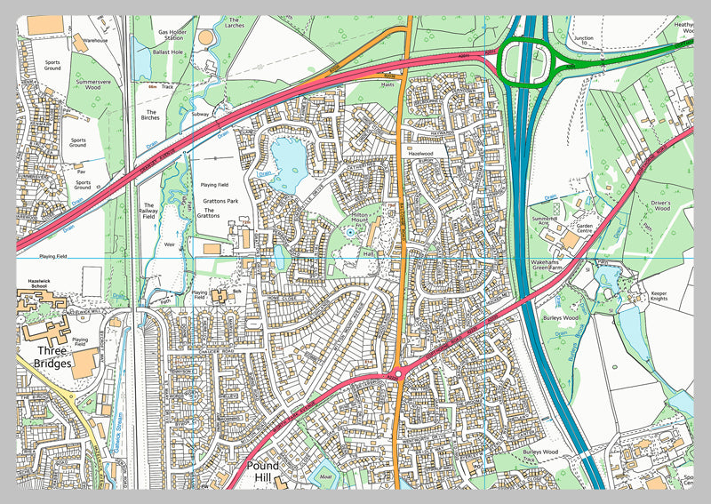 Crawley and Gatwick Airport Street Map