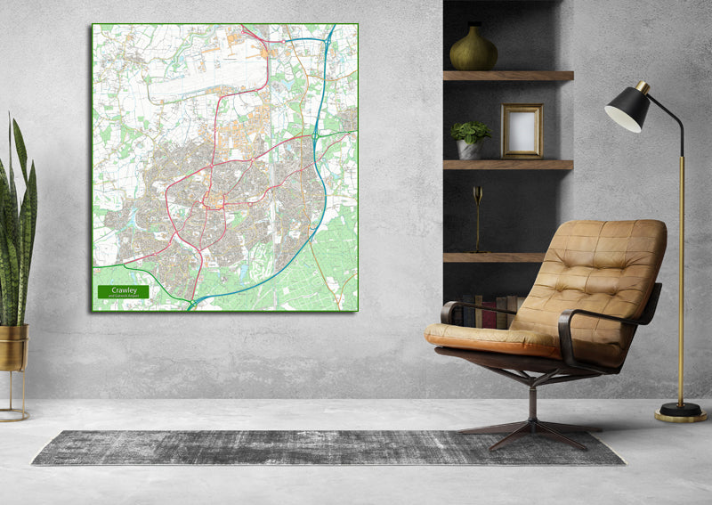 Crawley and Gatwick Airport Street Map