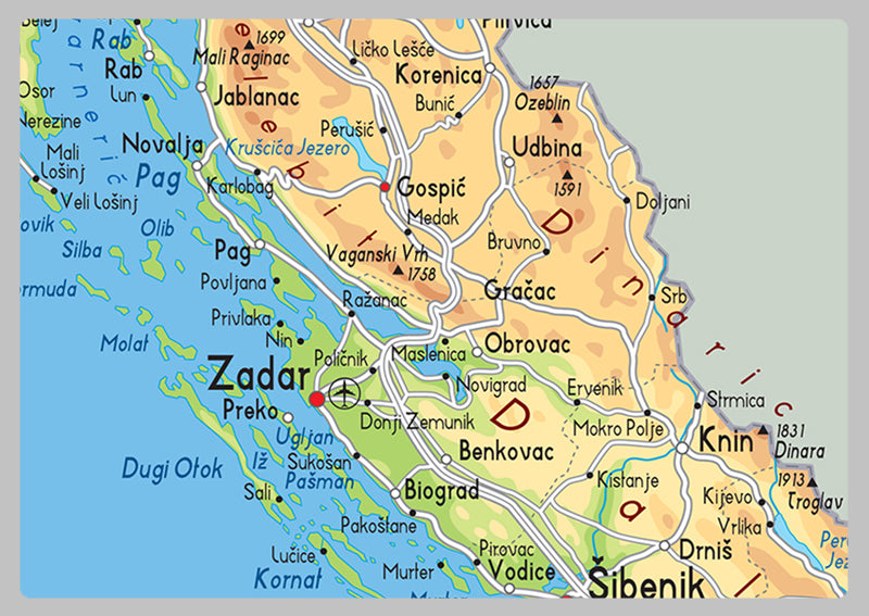 Croatia Physical Map