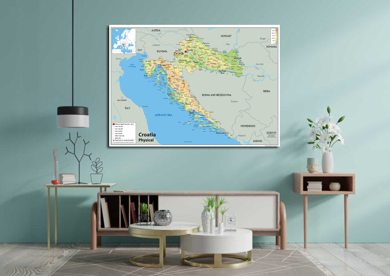 Croatia Physical Map