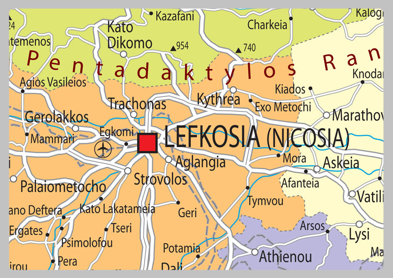 Cyprus Political Map– I Love Maps