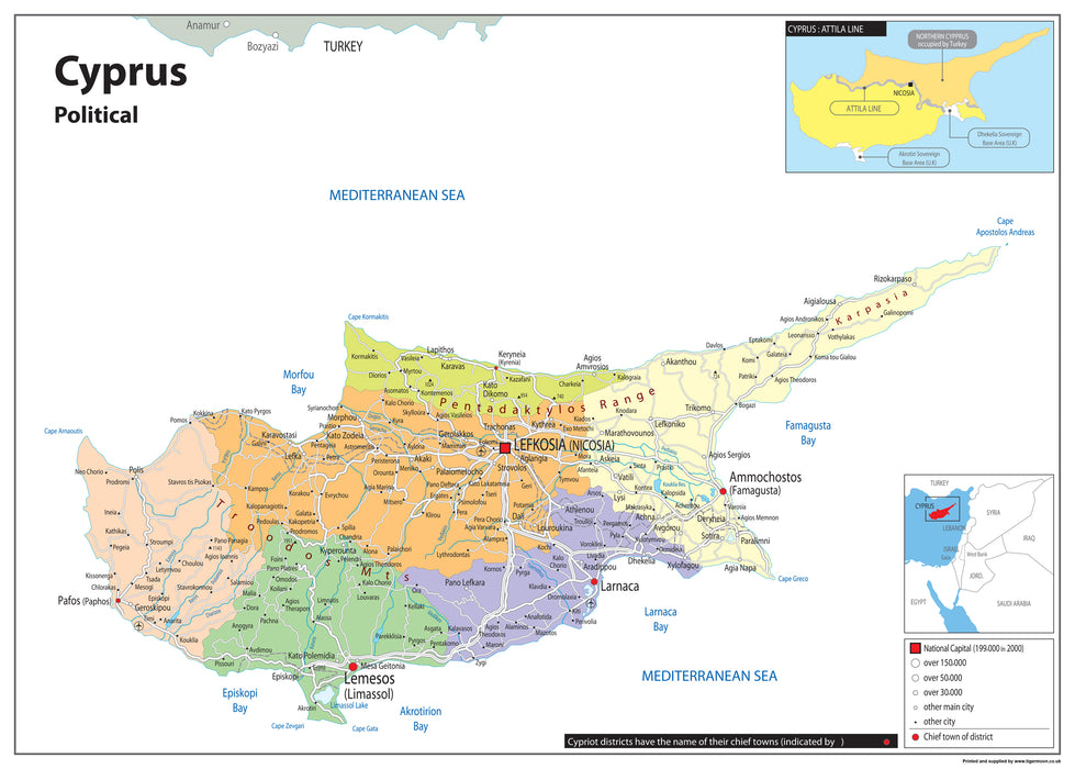 Cyprus Political Map