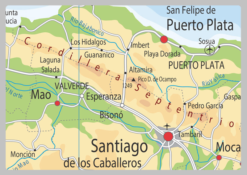 Physical Map of the Dominican Republic - The Oxford Collection