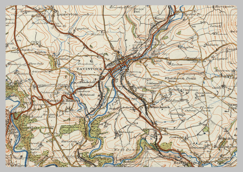 1920 Collection - Dartmoor, Travistock & Launceston Ordnance Survey Map