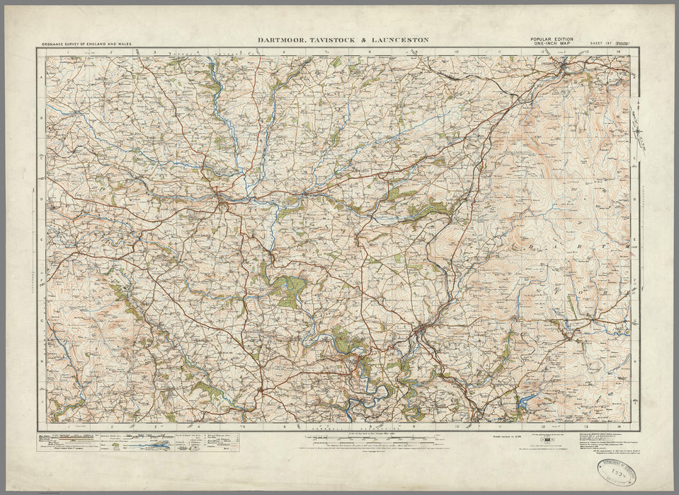 1920 Collection - Dartmoor, Travistock & Launceston Ordnance Survey Map