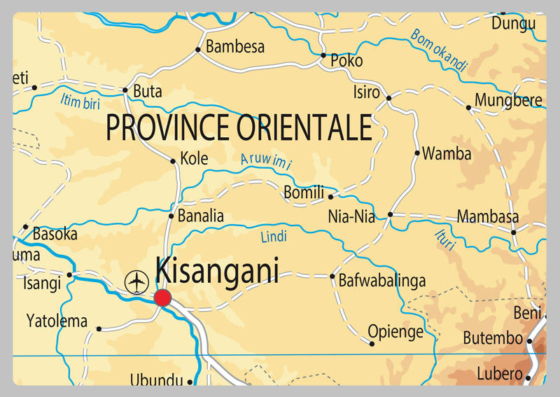 Physical Map of the Democratic Republic of Congo - The Oxford Collection