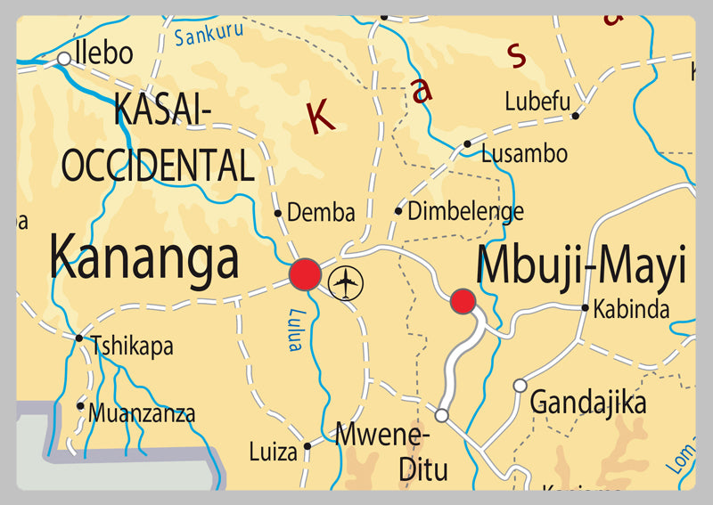 Physical Map of the Democratic Republic of Congo - The Oxford Collection