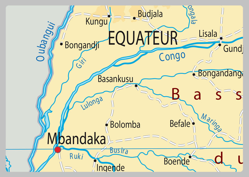 Physical Map of the Democratic Republic of Congo - The Oxford Collection