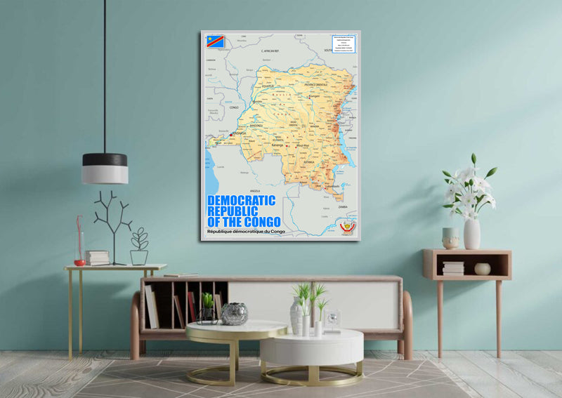 Physical Map of the Democratic Republic of Congo - The Oxford Collection