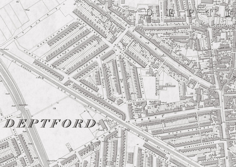 London 1872 Ordnance Survey Map - Sheet LVII - Deptford