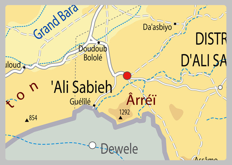 Physical Map of Dijibouti - The Oxford Collection