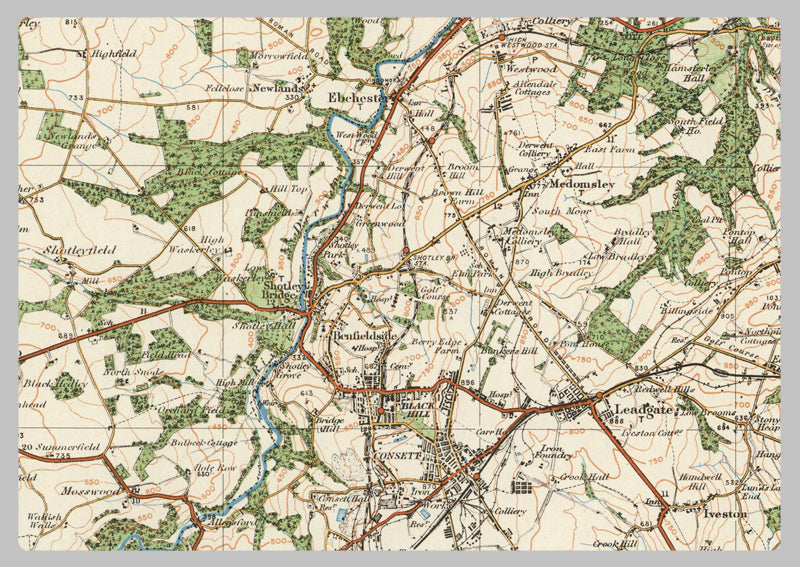 1920 Collection - Durham & Sunderland Ordnance Survey Map