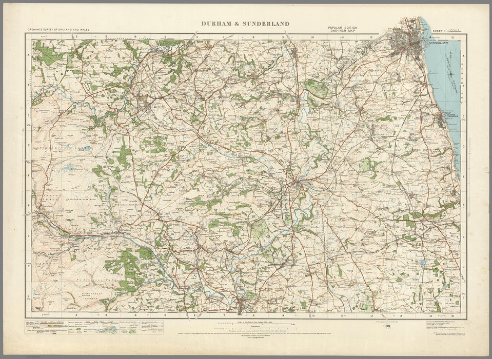1920 Collection - Durham & Sunderland Ordnance Survey Map