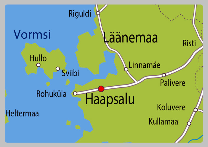 Physical Map of Estonia - The Oxford Collection