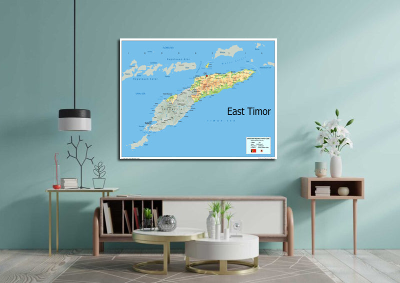 Physical Map of East Timor - The Oxford Collection