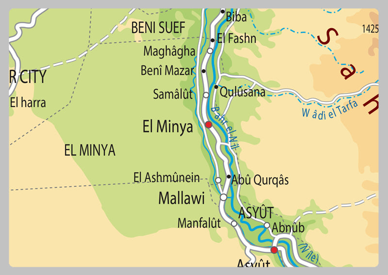 Physical Map of Egypt - The Oxford Collection