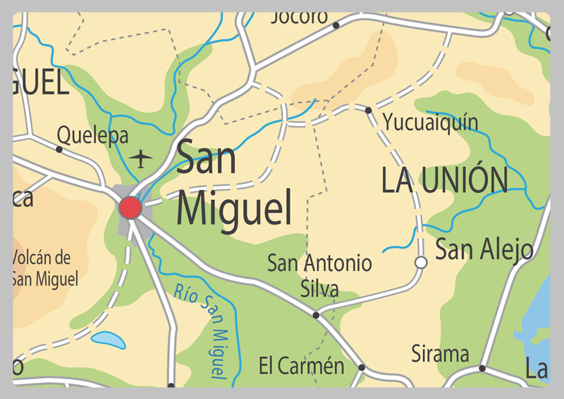 Physical Map of El Salvador - The Oxford Collection