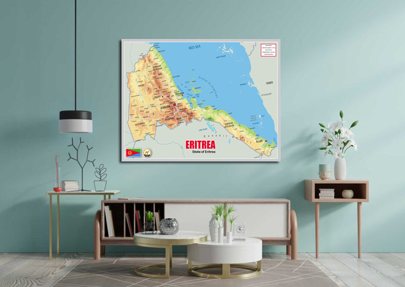 Physical Map of Eritrea - The Oxford Collection