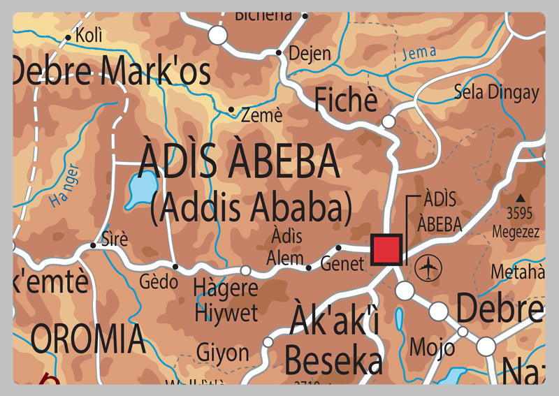 Physical Map of Ethiopia - The Oxford Collection