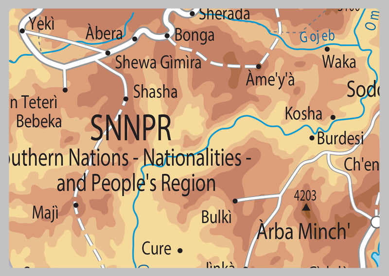 Physical Map of Ethiopia - The Oxford Collection