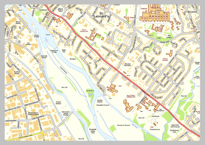 Exeter Street Map