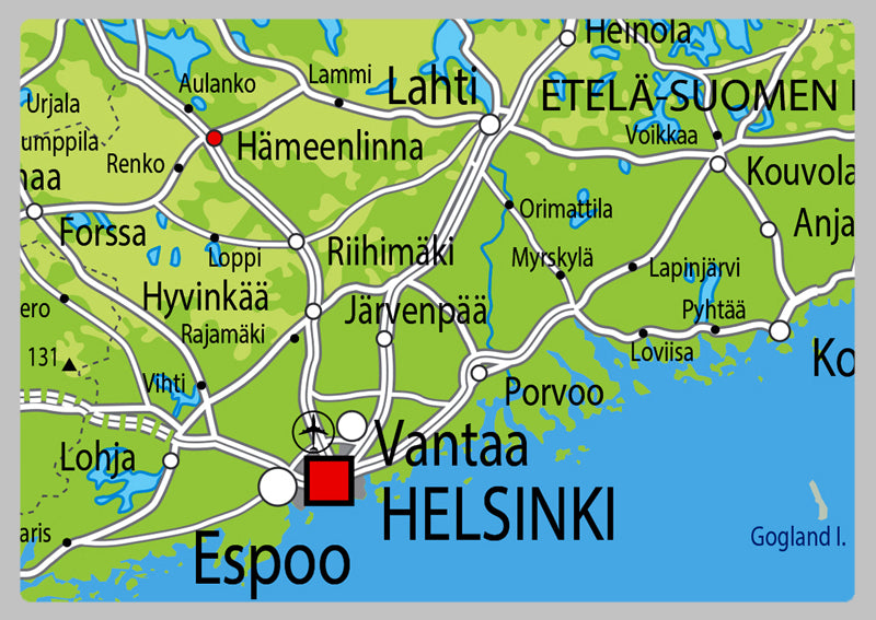 Physical Map of Finland - The Oxford Collection