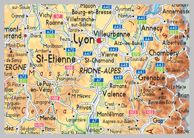 France Physical Map