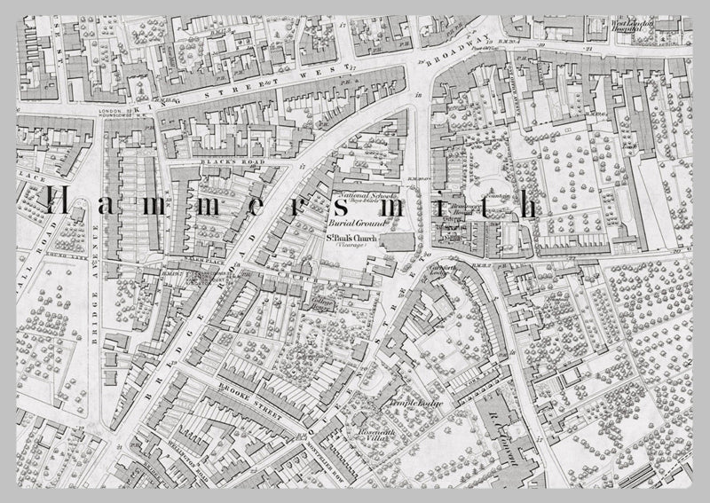 London 1872 Ordnance Survey Map - Sheet LII - Fulham