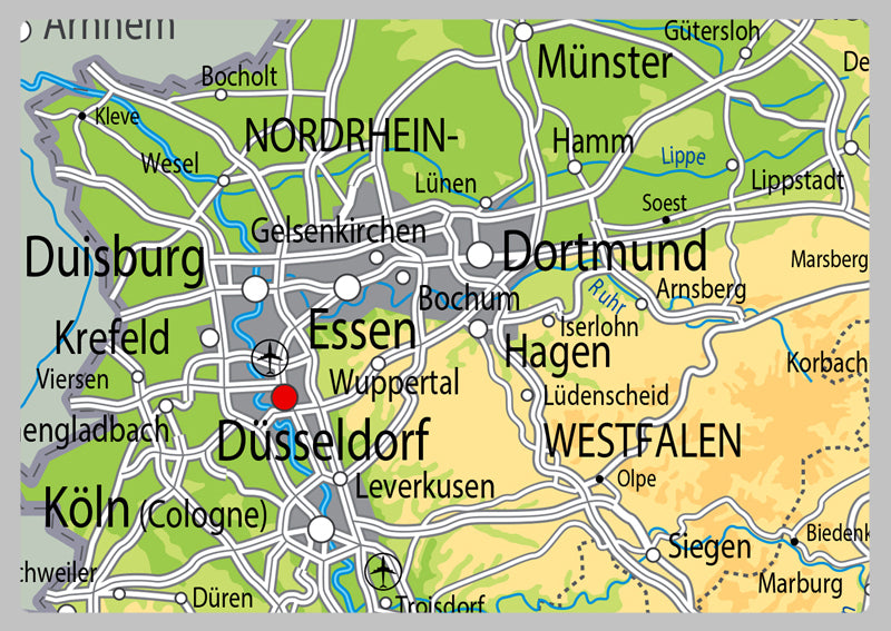 Physical Map of Germany - The Oxford Collection