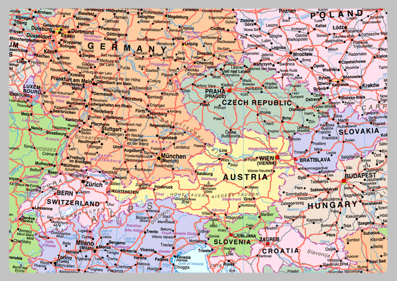 Europe Map With Cities Western Europe Map With Countries, Cities, And