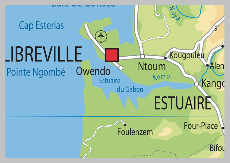 Physical Map of Gabon - The Oxford Collection
