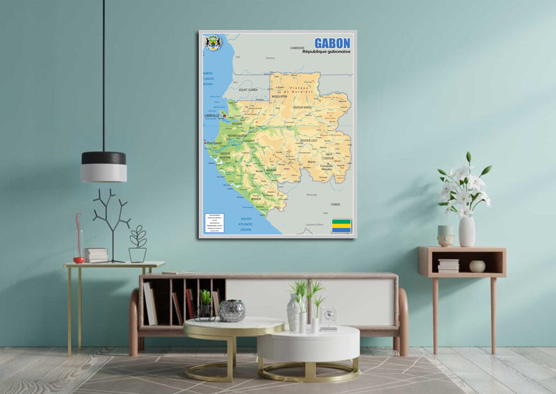 Physical Map of Gabon - The Oxford Collection