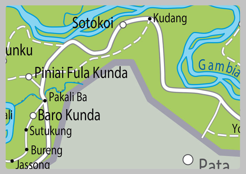 Physical Map of Gambia - The Oxford Collection