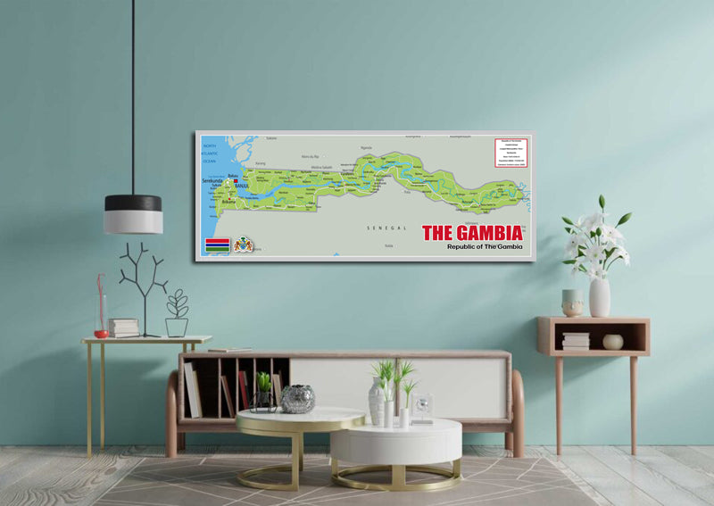 Physical Map of Gambia - The Oxford Collection