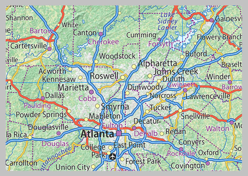 Georgia Physical State Map