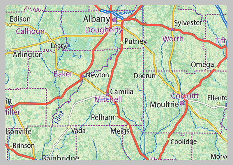 Georgia Physical State Map