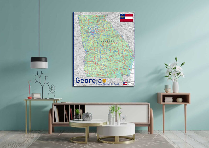 Georgia Physical State Map