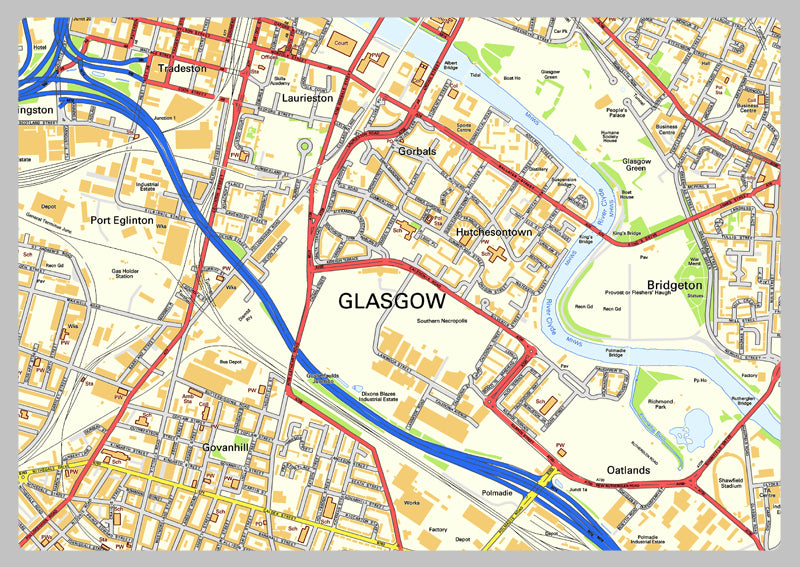 Glasgow City Centre Street Map