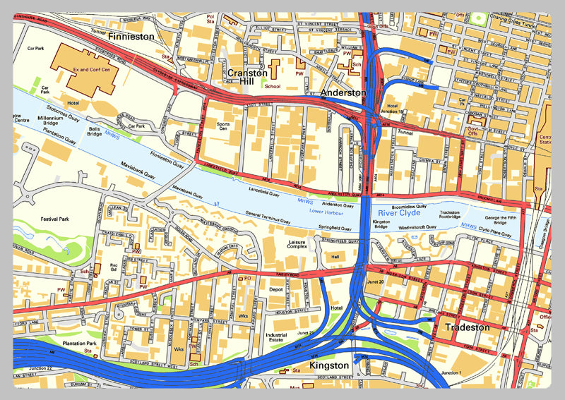 Glasgow City Centre Street Map