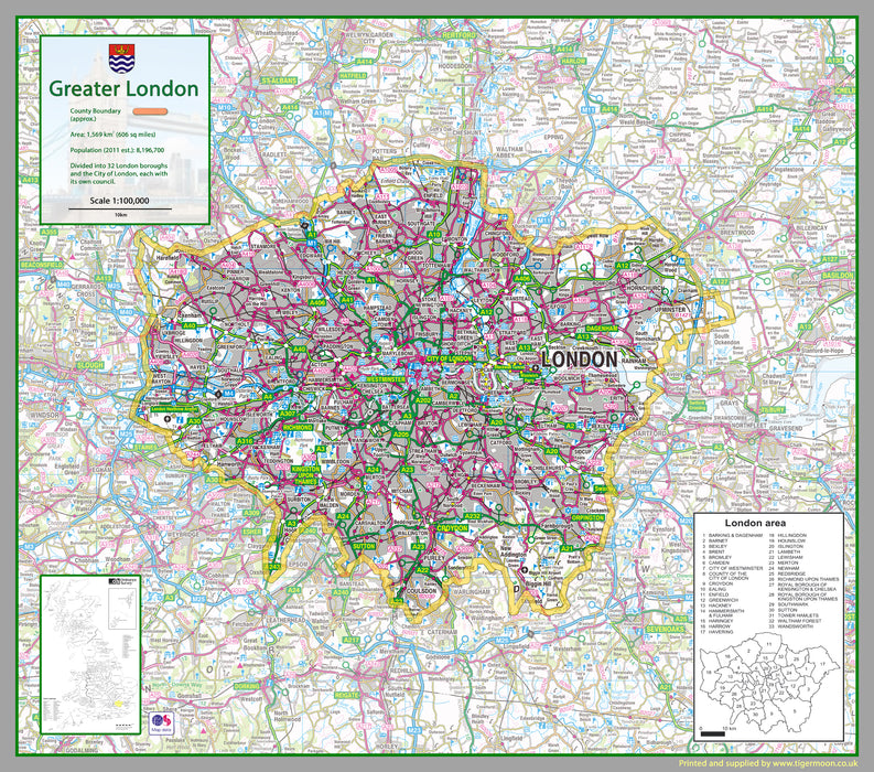 Greater London County Map