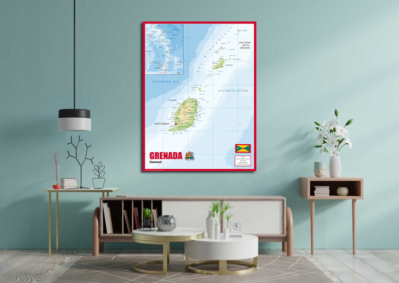 Physical Map of Grenada - The Oxford Collection